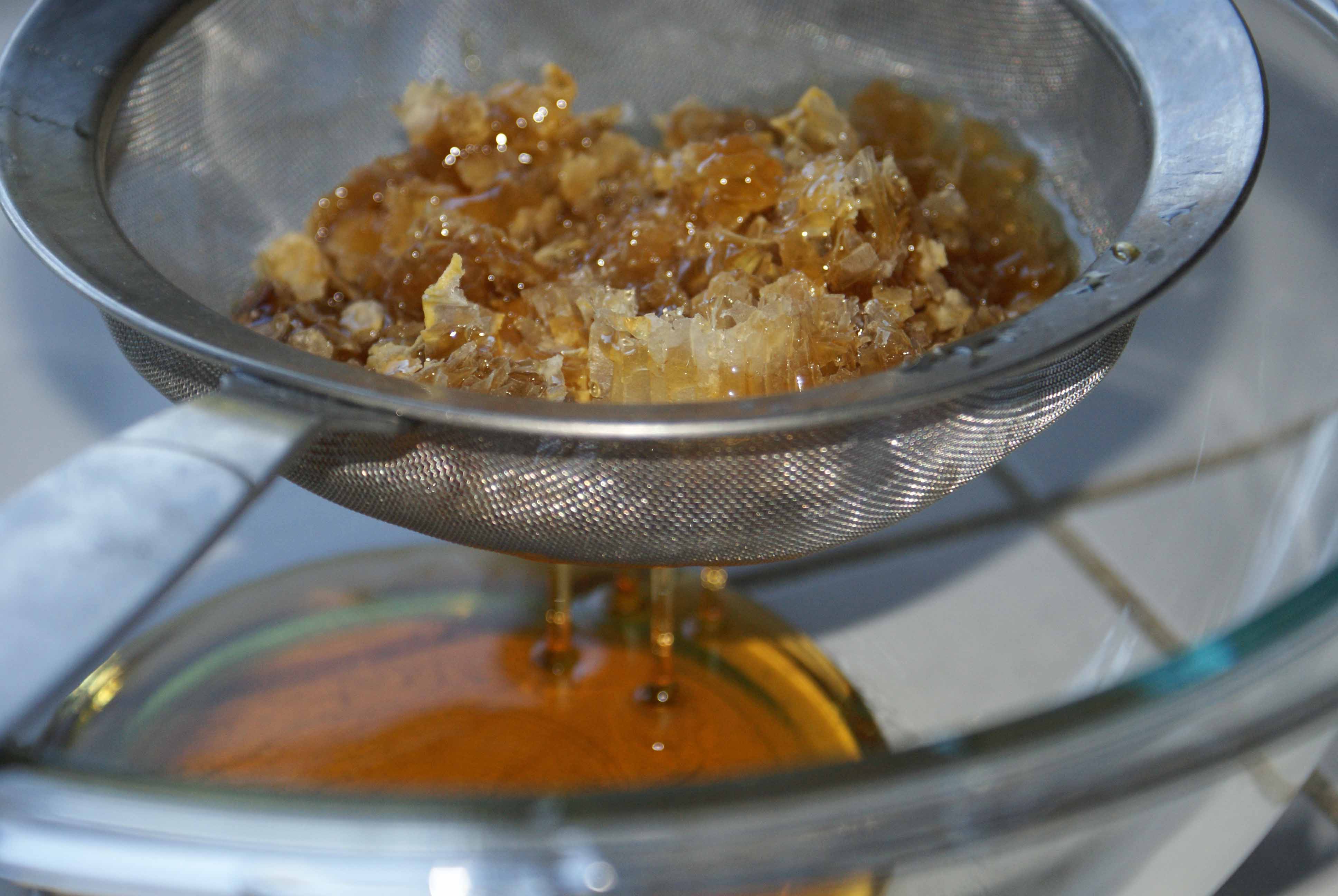 strain honey from comb